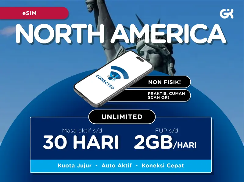 eSIM North America Unlimited | Travel Sim Amerika Utara USA Canada in Baker Island, United States Minor Outlying Islands
