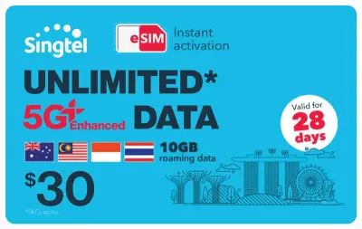 5G hi! Travel eSIM (Data Only) by Singtel - Photo 3