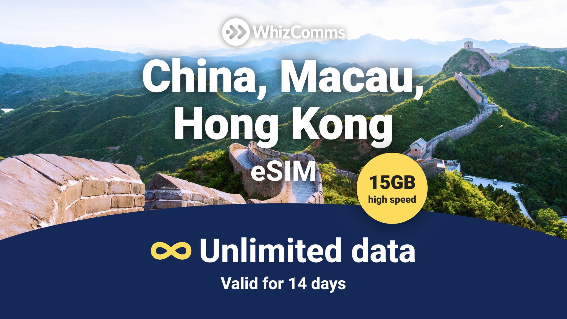14-Day 15GB Unlimited China/HK/Macau Traveler eSIM – Instant Activation & Nationwide Coverage