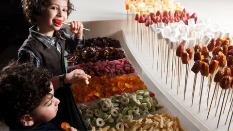 Desserts and sweets arranged at the Saffron buffet in Dubai