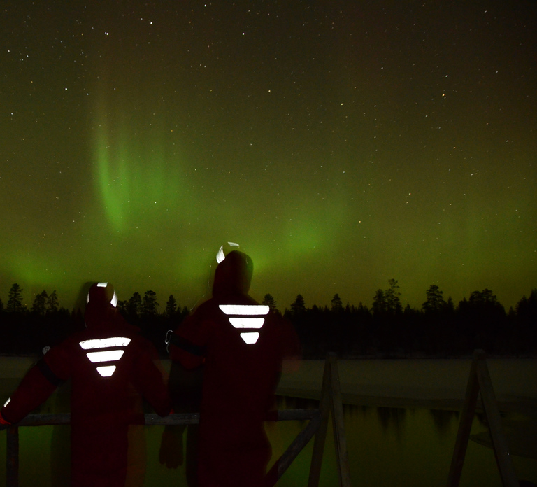 From Rovaniemi: Ice Floating under Aurora Borealis
