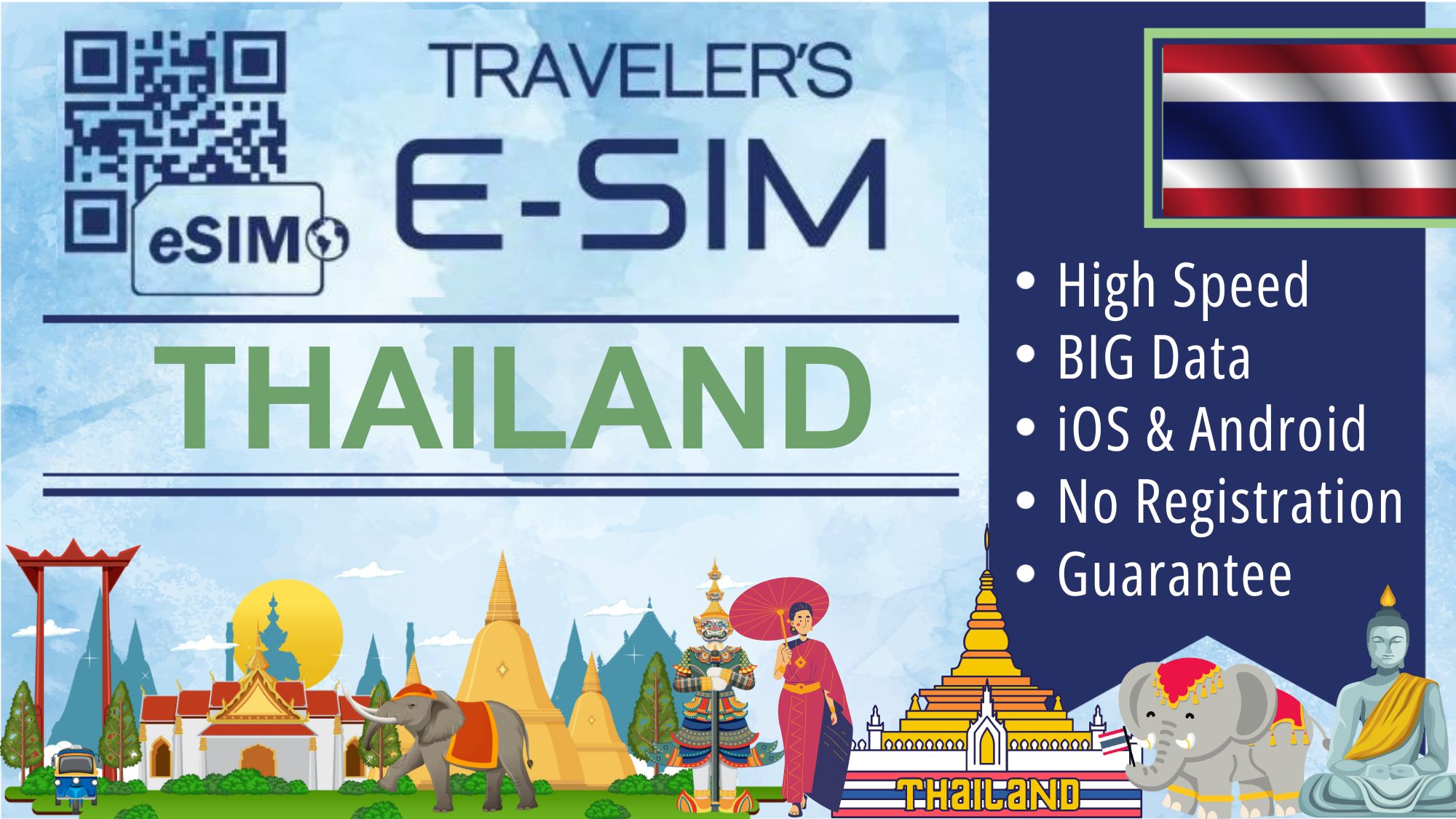 E-SIM Thailand TRUE DTAC Data Plan - Tourist Travel esim Internet - Total Data e sim