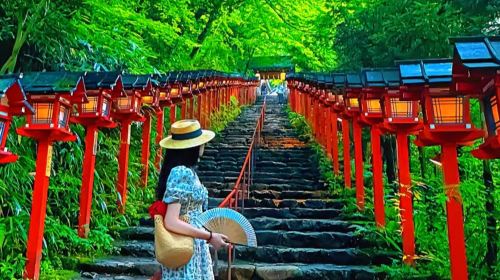 Kyoto Kifune Shrine + Arashiyama + Sanzen-in 9-person premium small group tour, including train ride experience Day Tours