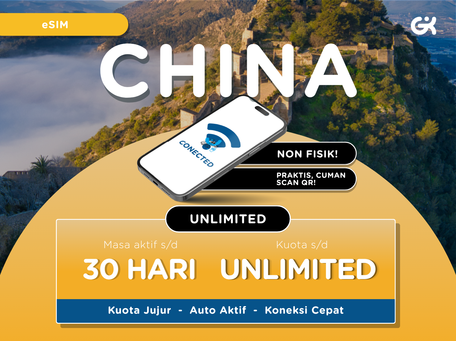 eSIM China Pure Unlimited | Travel SIM China Global Komunika