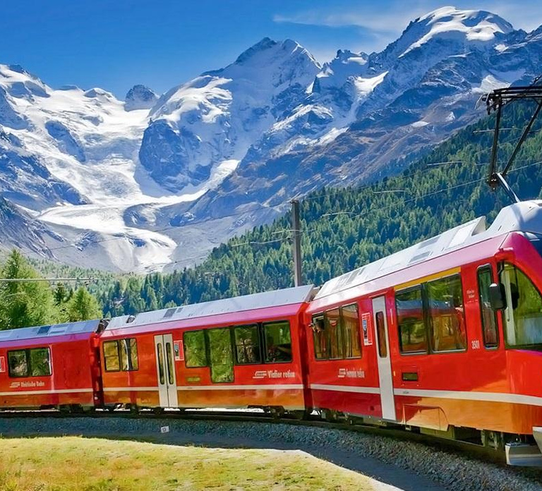 From Milan: Bernina Express Train and St. Moritz Tour