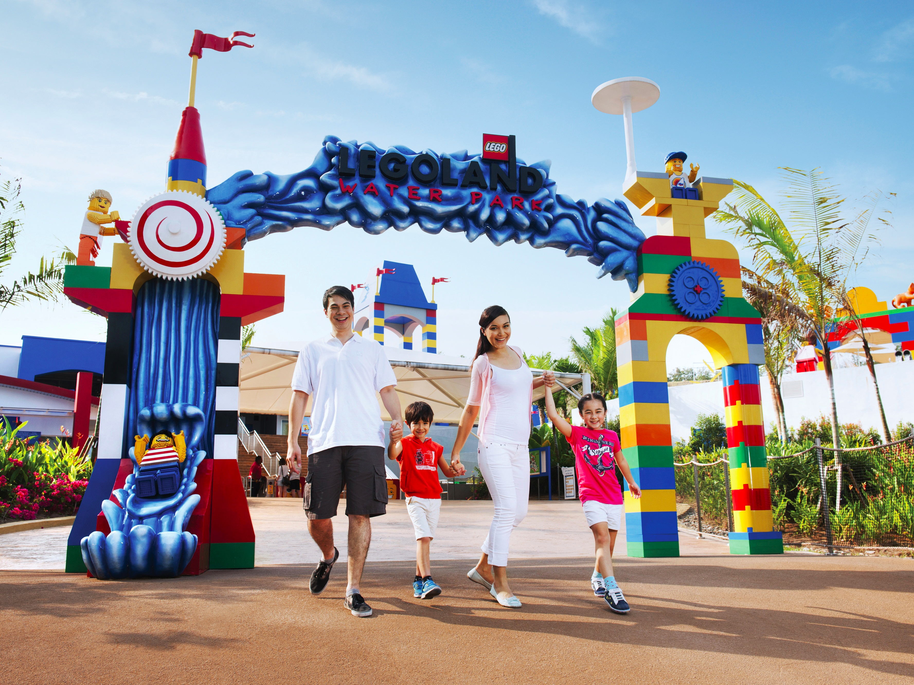 Slides and pools at LEGOLAND Waterpark in Dubai