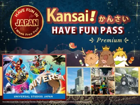 [Optional USJ/EXPO2025/JRPASS] Have Fun Kansai Premium Pass 1 Week Free Pass