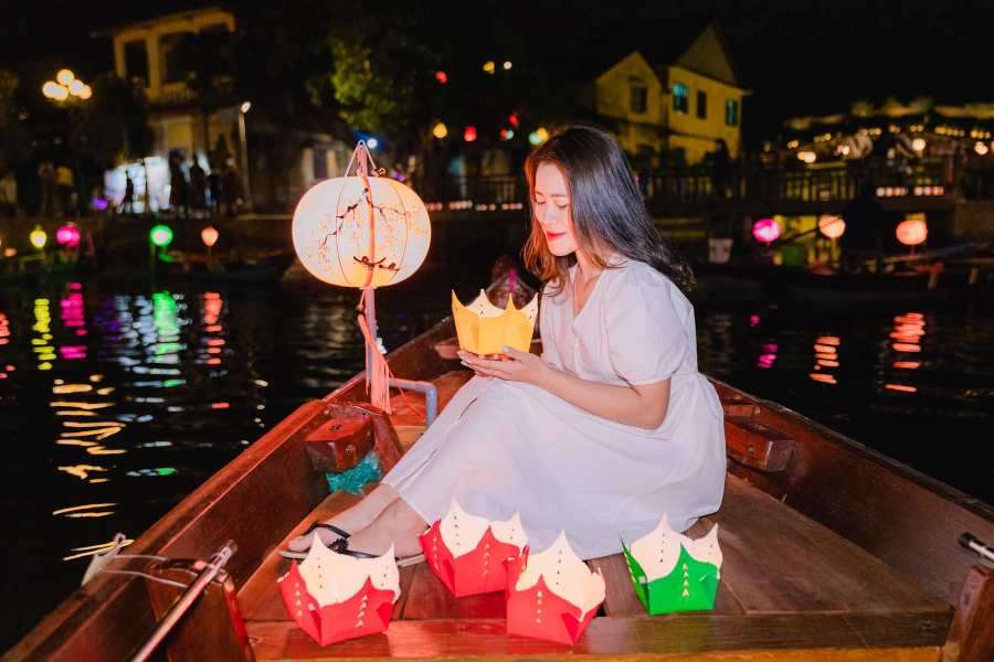 Boat Ride & Lantern Release at Hoai river