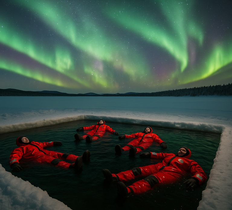 Rovaniemi: Ice Floating Experience with Northern lights