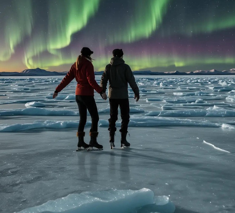 Rovaniemi: Aurora Ice Skating Tour