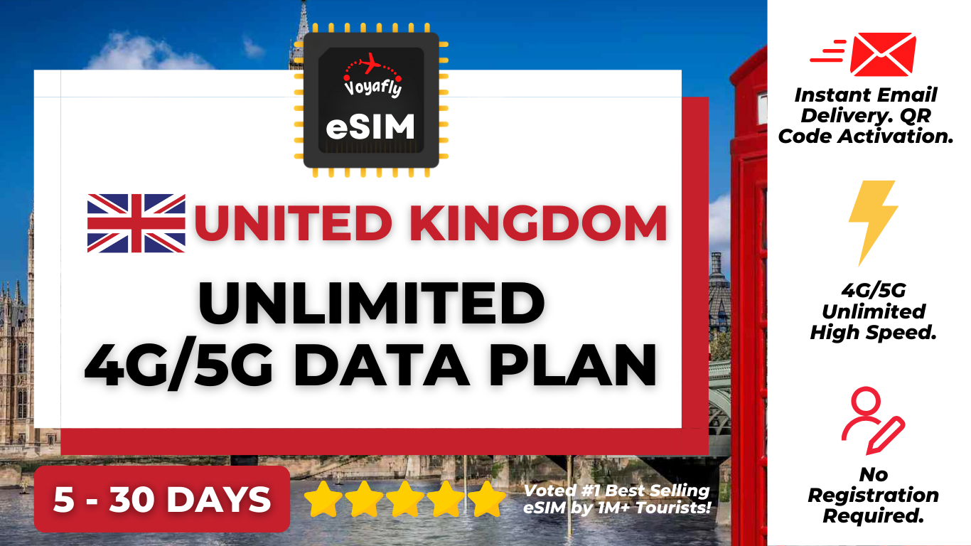 United Kingdom - Unlimited 4G/5G Data eSIM