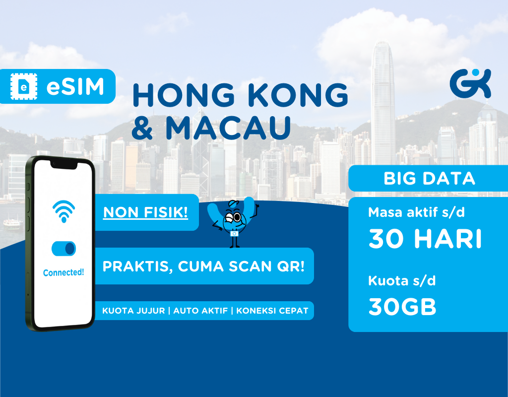eSIM Hongkong Macau Global Komunika | eSIM Hong Kong