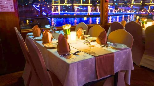 Dubai Marina Dinner Dhow Cruise with International Buffet, Live Music & Tanoura Show Day Tours