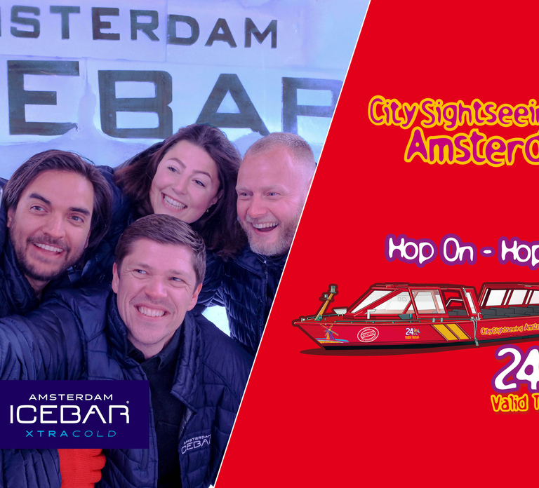 Amsterdam: 24-Hour Hop-On Hop-Off Boat and XtraCold Icebar