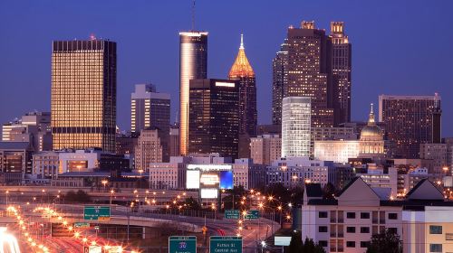 City Lights Atlanta Night-Time Tour with Photos & Dinner Stop