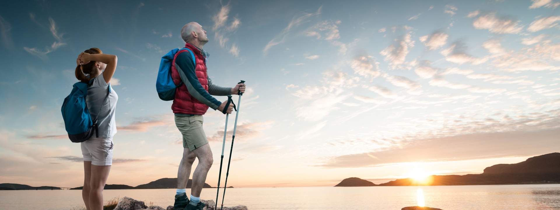 Others Hiking Under the Midnight Sun