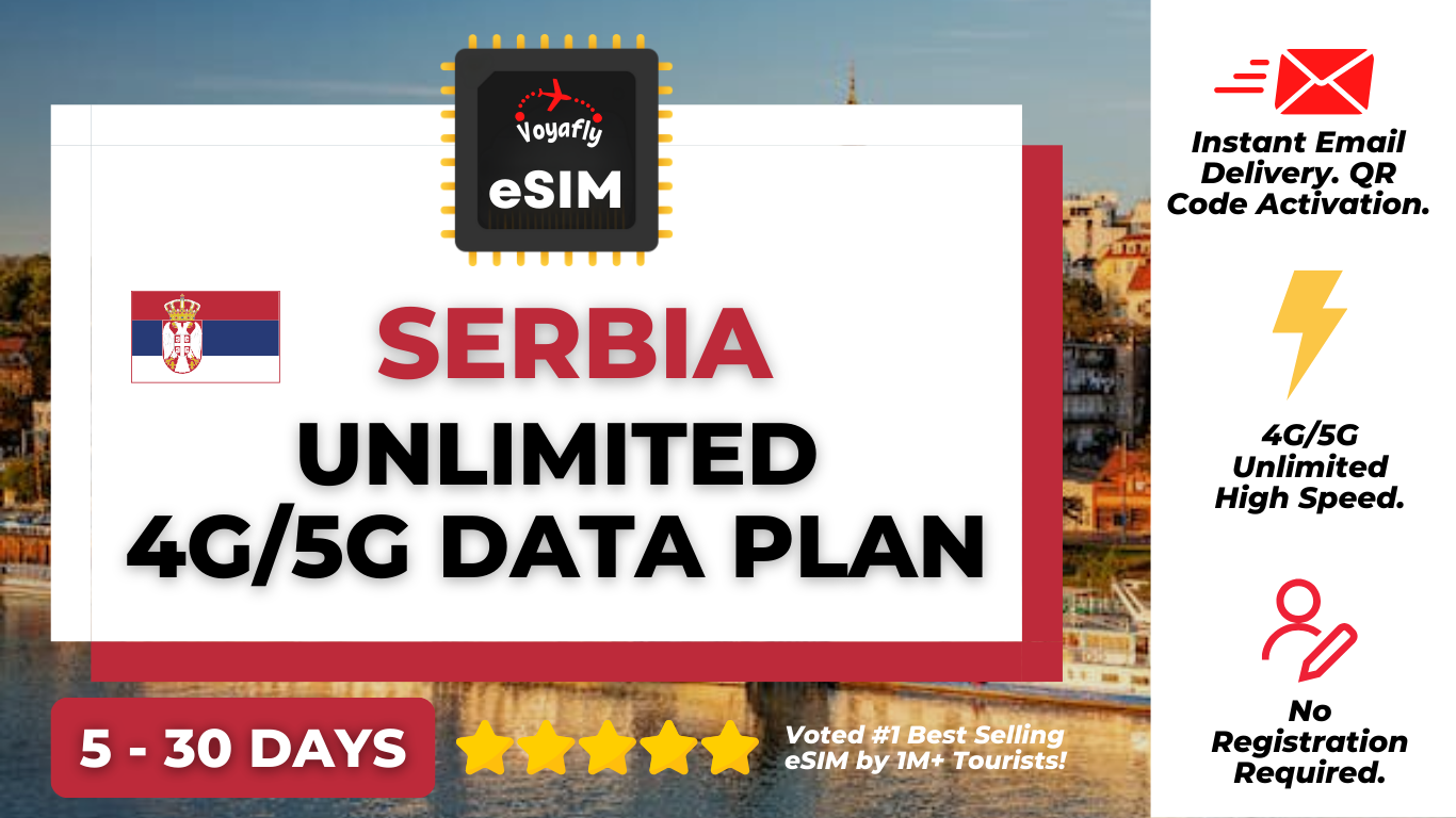 Serbia - Unlimited 4G/5G Data eSIM
