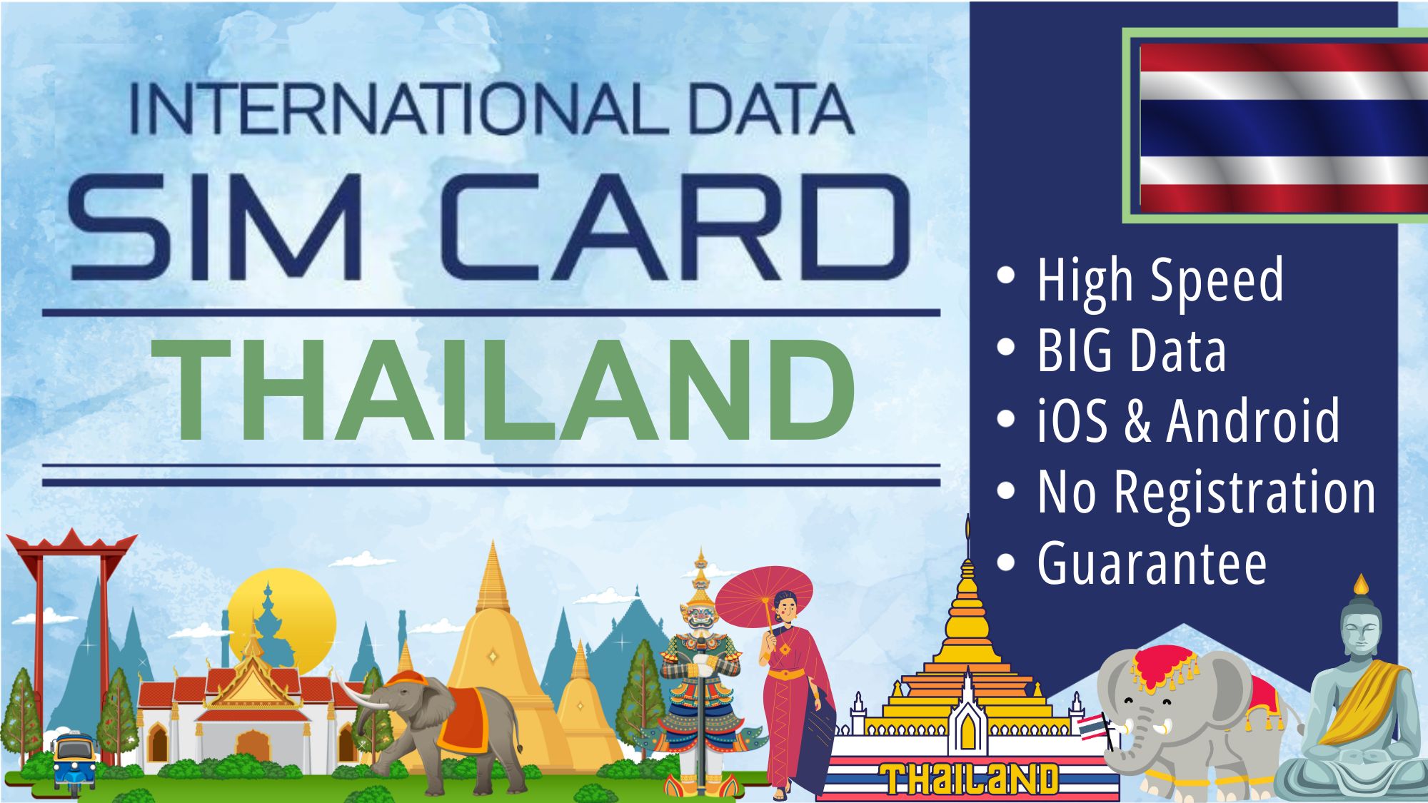 Sim Card Thailand Data Plan - Tourist Simcard Internet Travel Package - Total Data
