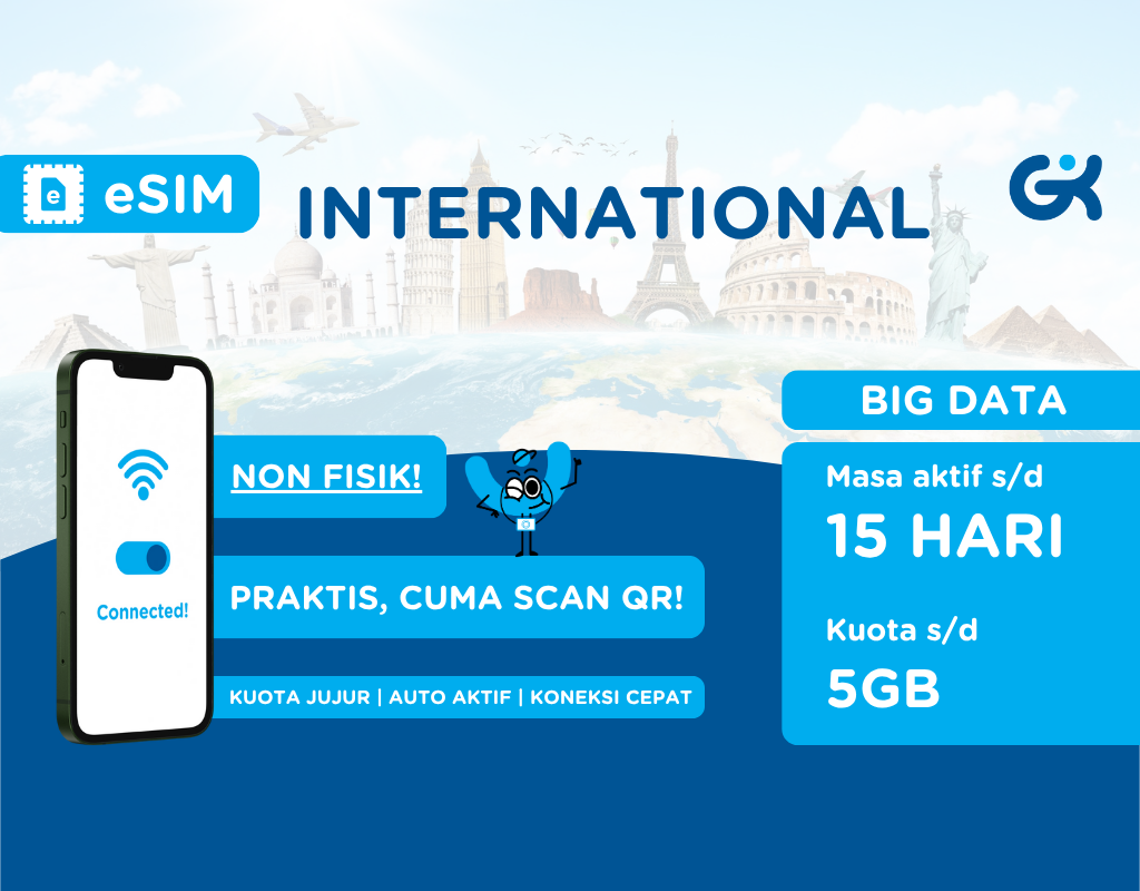 eSIM Internasional Kuota Besar | Global Sim Big Data