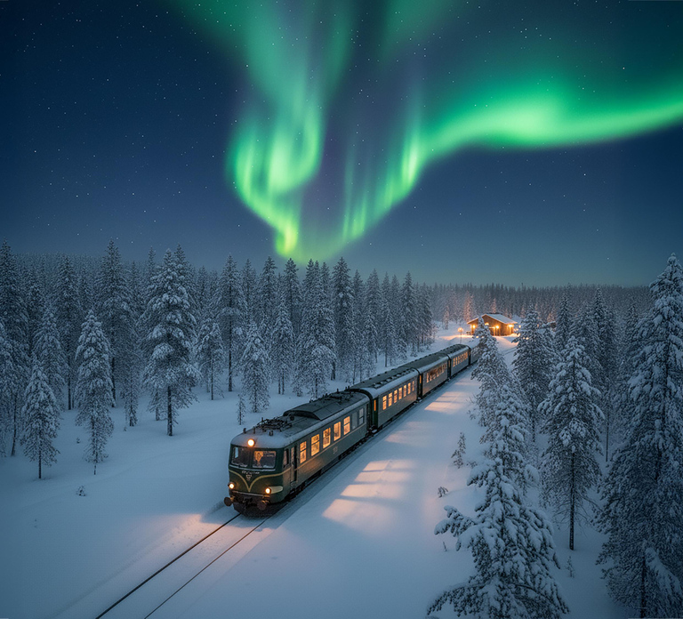 Rovaniemi Insider: Night train in Winter Forest