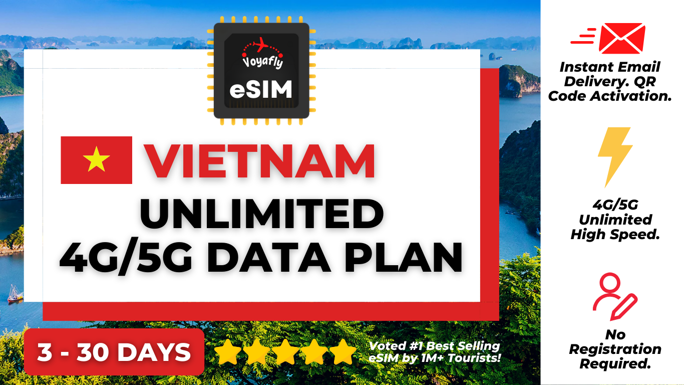 Vietnam - Unlimited 4G/5G Data eSIM - HolidaySG