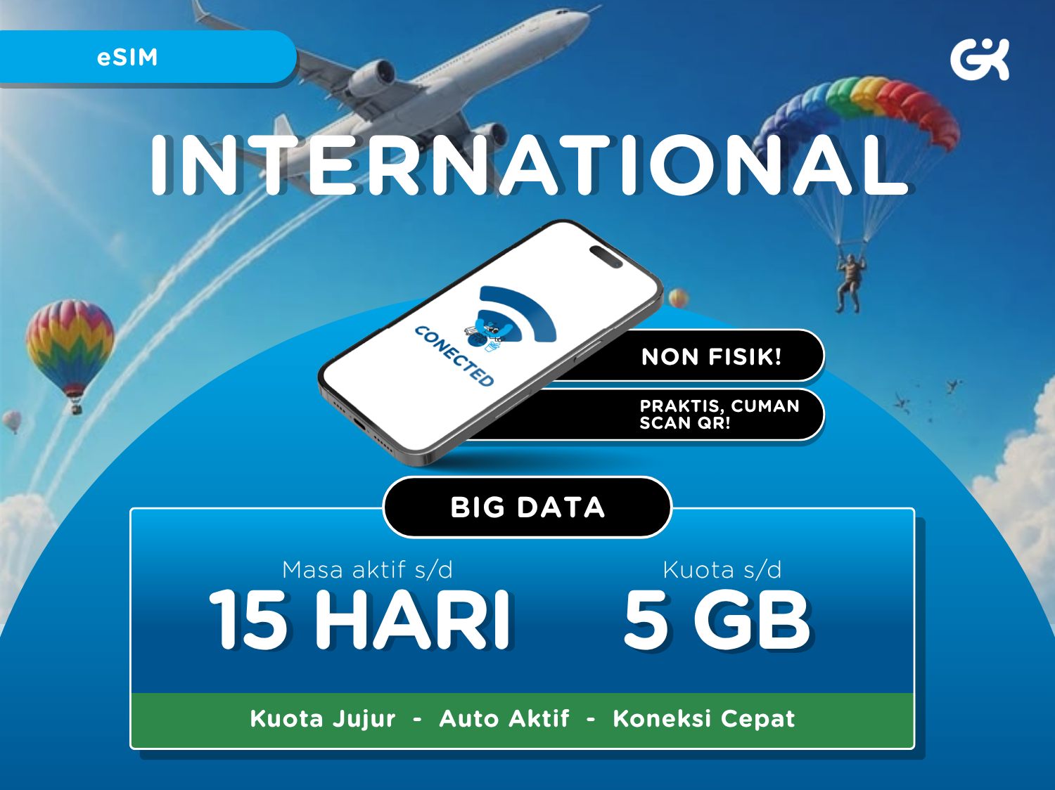 eSIM Internasional Kuota Besar | Global Sim Big Data