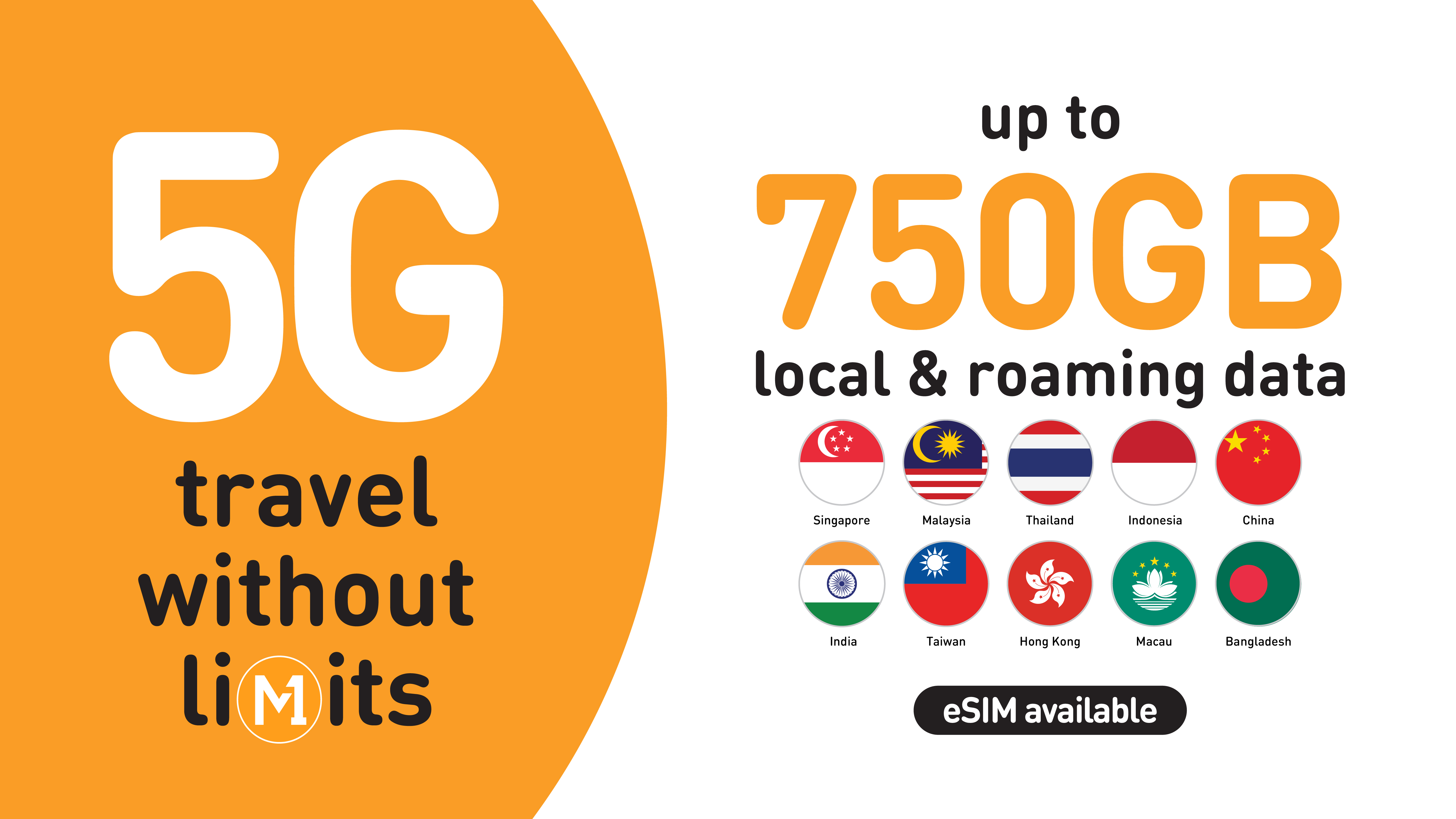 Singapore M1 5G Tourist SIM/eSIM – Airport & City Pick Up