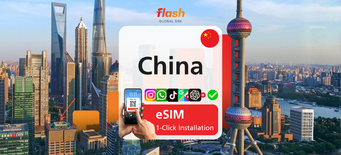 China eSIM 5G - Unlimited Data - 3-15 Days - No VPN Required- Flash Global SIM - HolidaySG