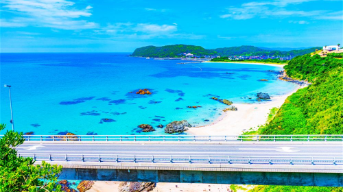 1-day tour to Motonosumi Shrine + Tsunoshima Bridge in Kitakyushu, featuring one of Japan's Three Great Caves Day Tours