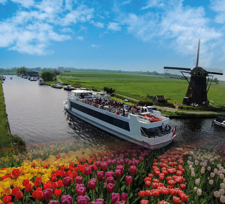 Amsterdam: Keukenhof Tour + Windmill Cruise Flexible Return