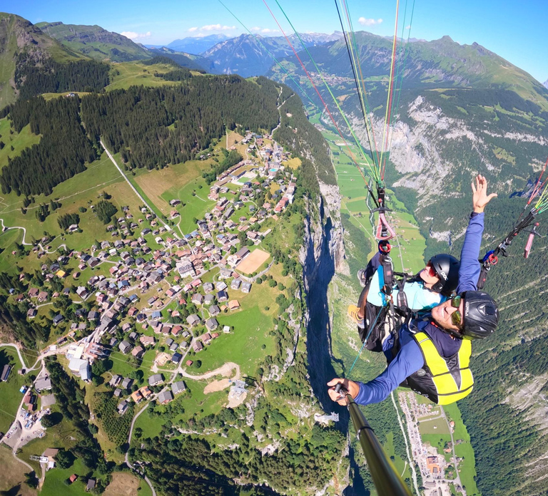 Mürren: Paragliding Panorama Tandem Flight Full Experience