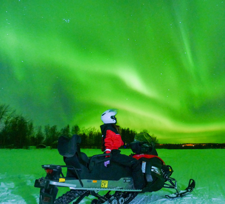 From Rovaniemi: Searching Aurora with Snowmobile