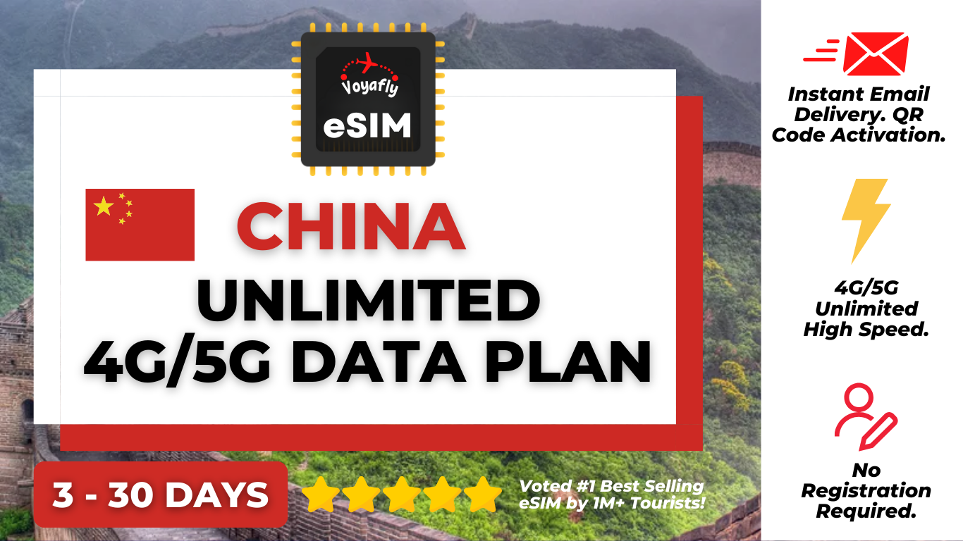 China - Unlimited 4G/5G Data eSIM - HolidaySG
