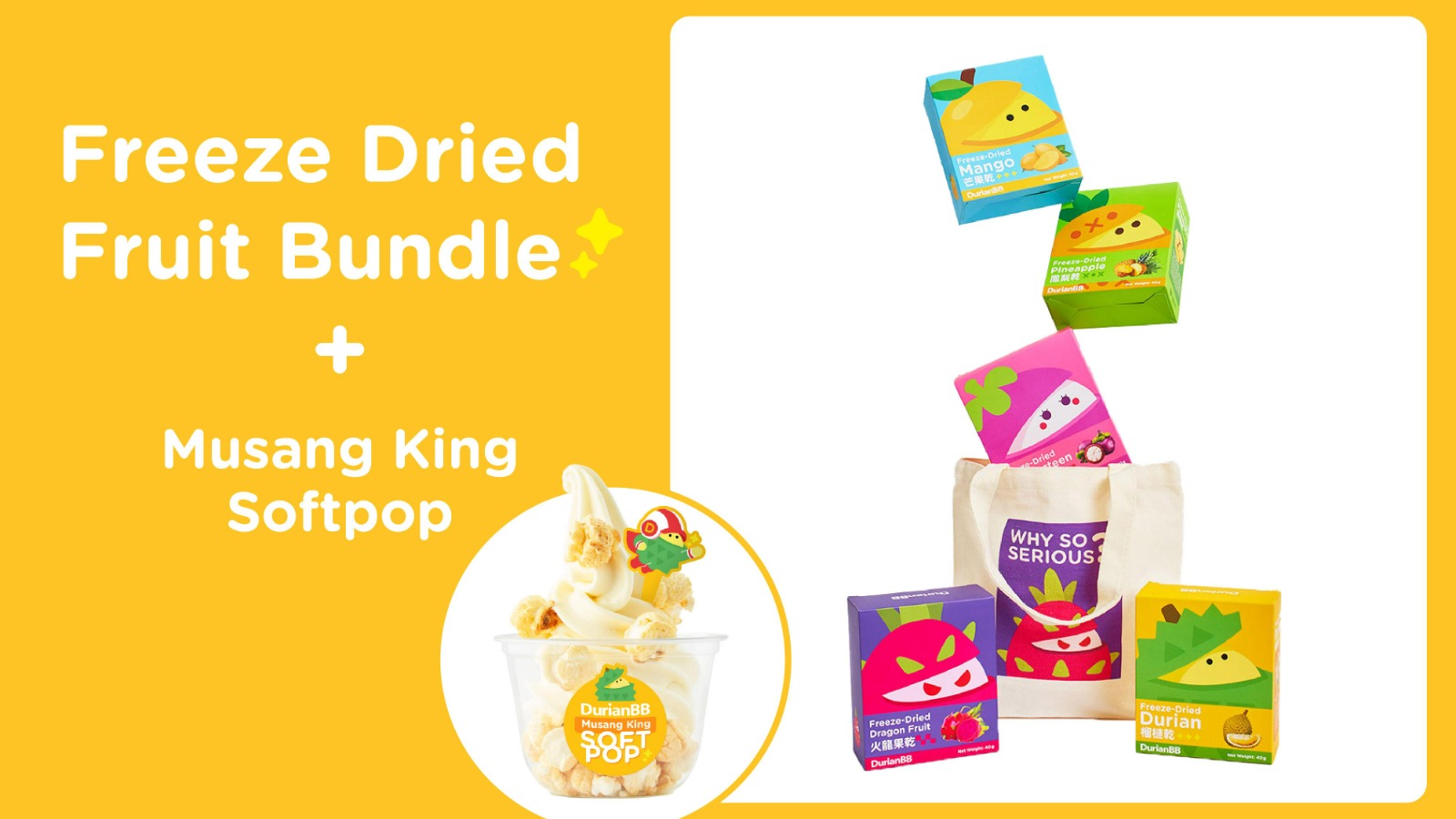 DurianBB Bundle set 3 –  4 of Freeze Dried Fruit Bundle - HolidaySG