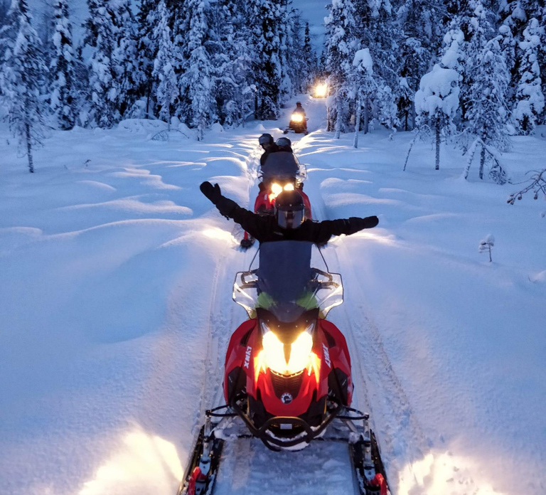 Snow Village Visit by Snowmobile Safari from Ylläsjärvi