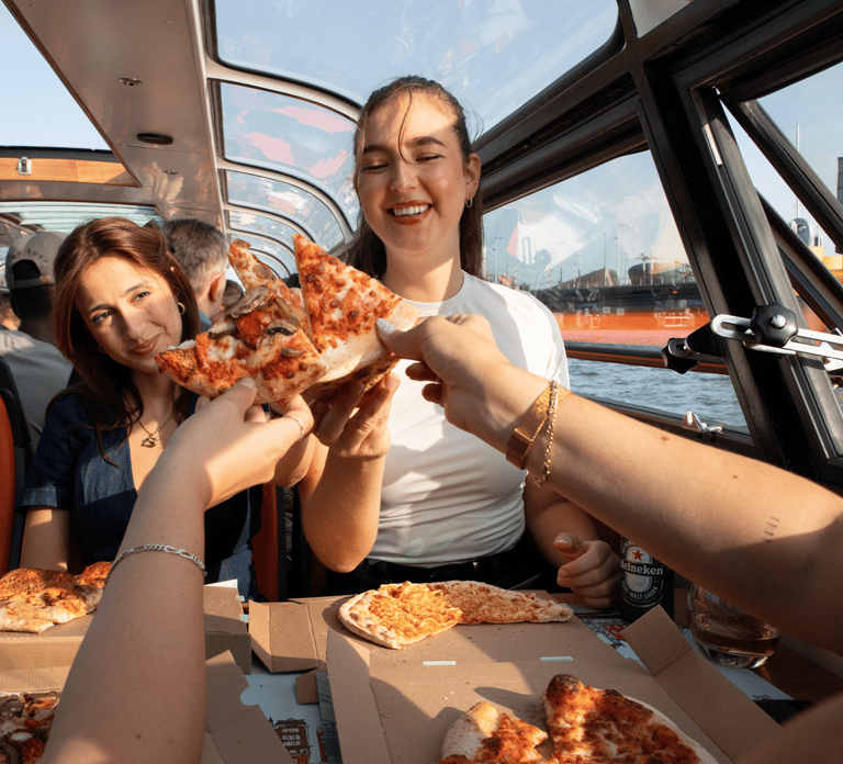 Amsterdam: Pizza Cruise with New York Pizza & Drinks