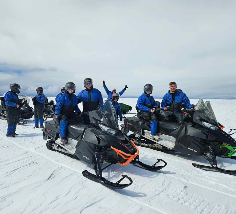 From Husafell: Langjokull Glacier Snowmobile Tour