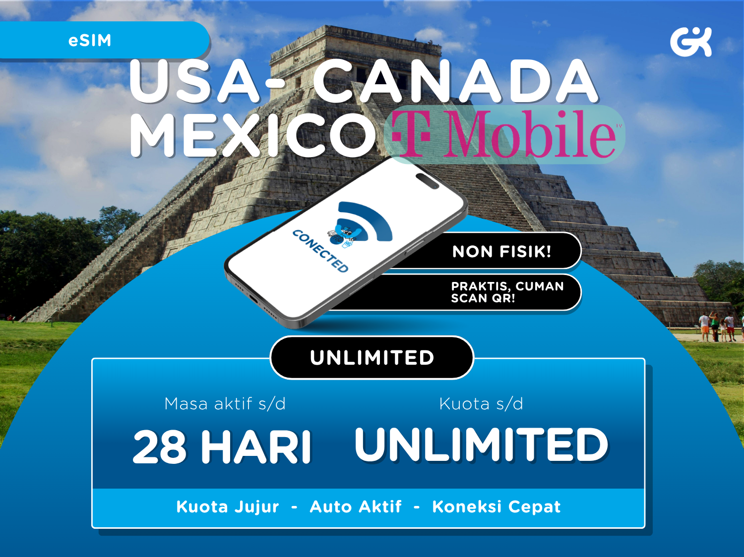 eSIM Amerika T-Mobile Call SMS & Data | SIM America USA Mexico Canada