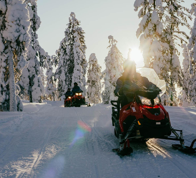 Levi: 3 Hour Snowmobile Safari Around Levi with Coffee Break