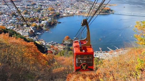 1-day tour with free cable car · Tokyo Fuji mountain Kawaguchiko panoramic cable car · viral Lawson · Oshino hakkai