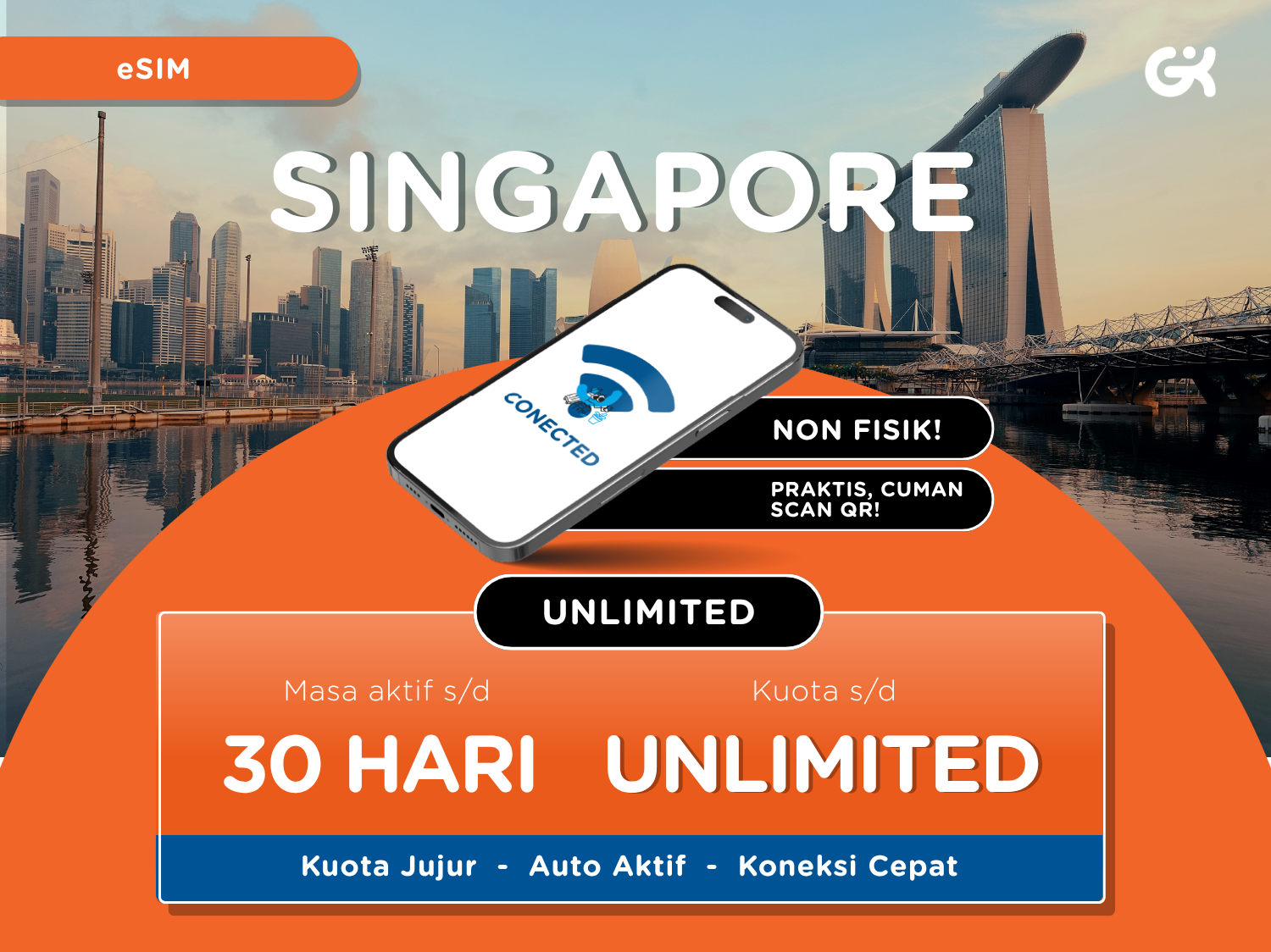 {INSTANT} eSIM Singapore Pure Unlimited | Travel SIM Singapura