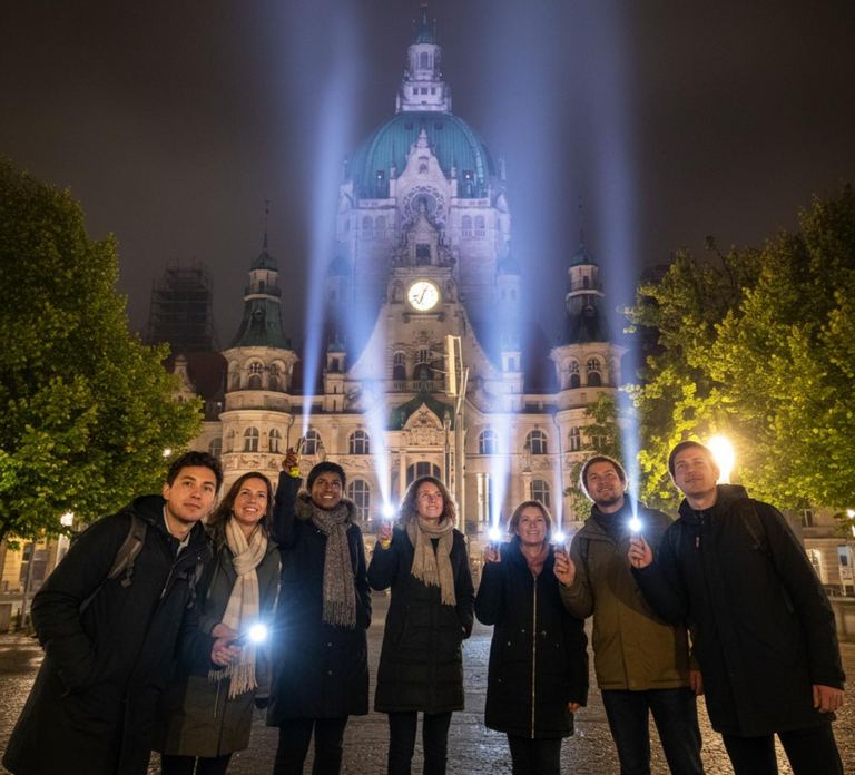 Hanover: Flashlight Guided Walking Tour at Night