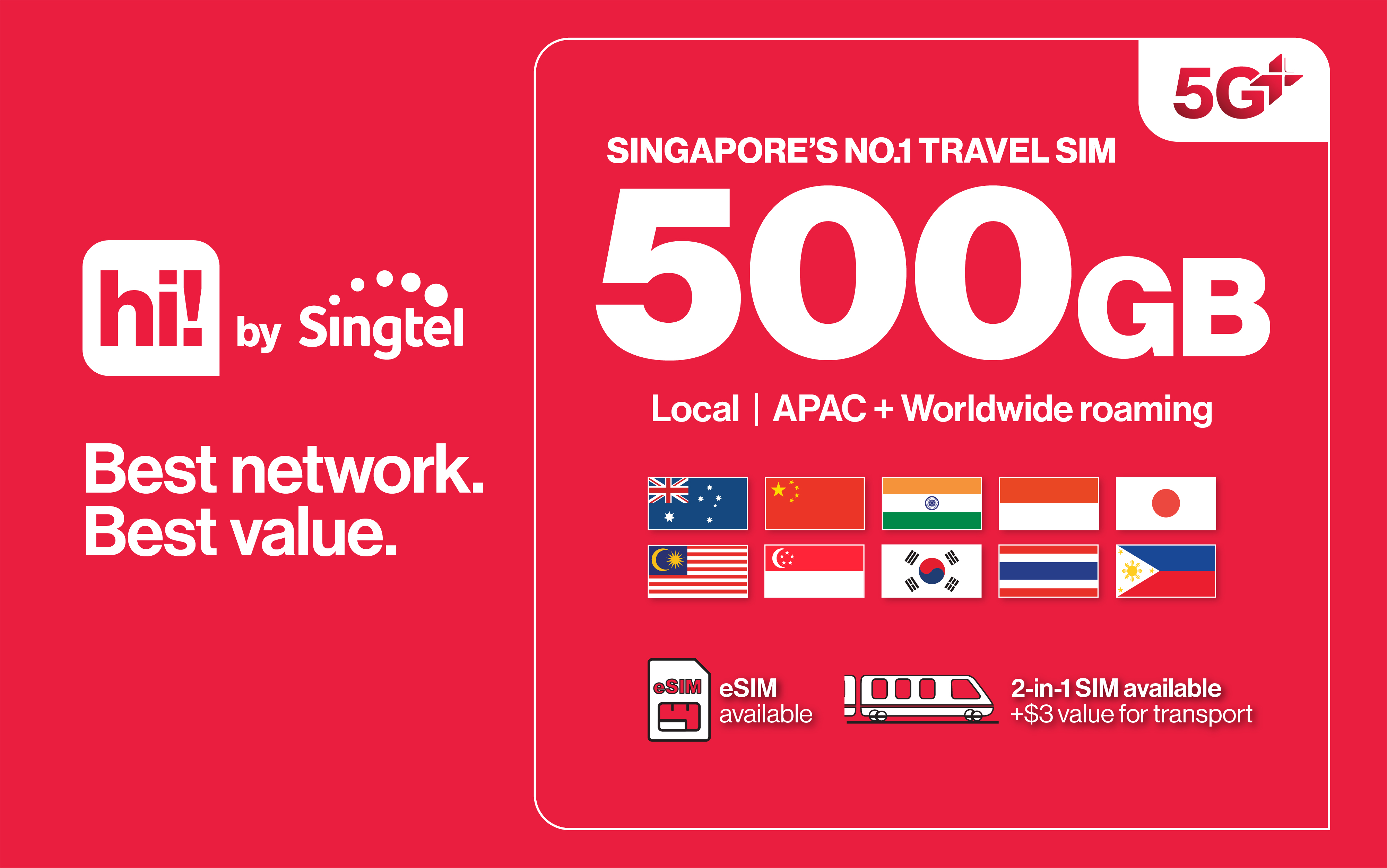 Best 5G+ Singapore SIM Cards/Tourist Cards with Transport Card Option (Airport/ City Pick-up) - HolidaySG