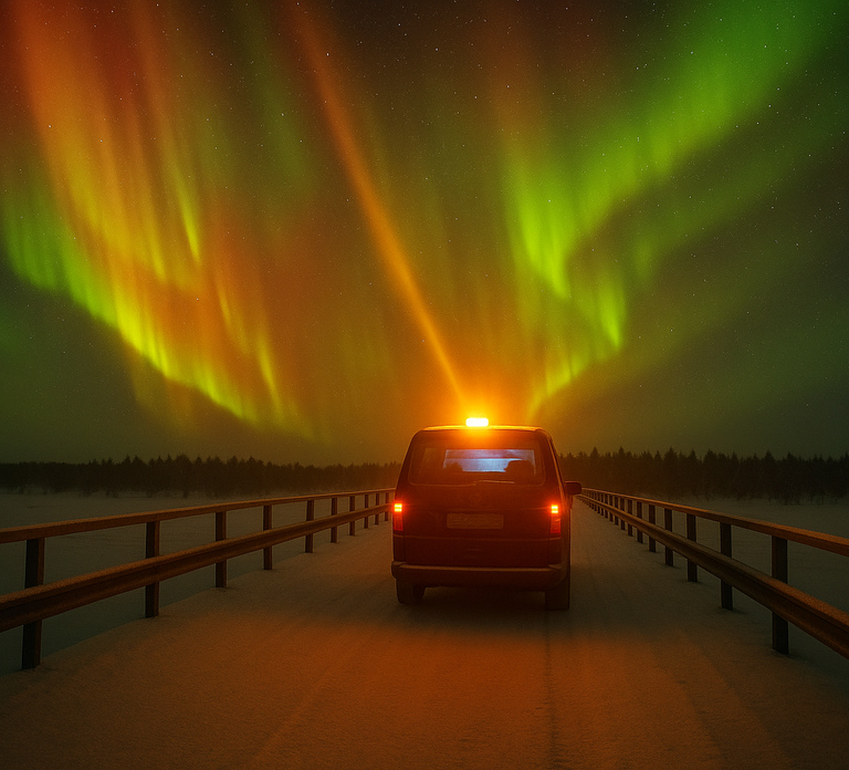 From Saariselkä/Inari: Aurora Hunting Tour, campfire&snacks