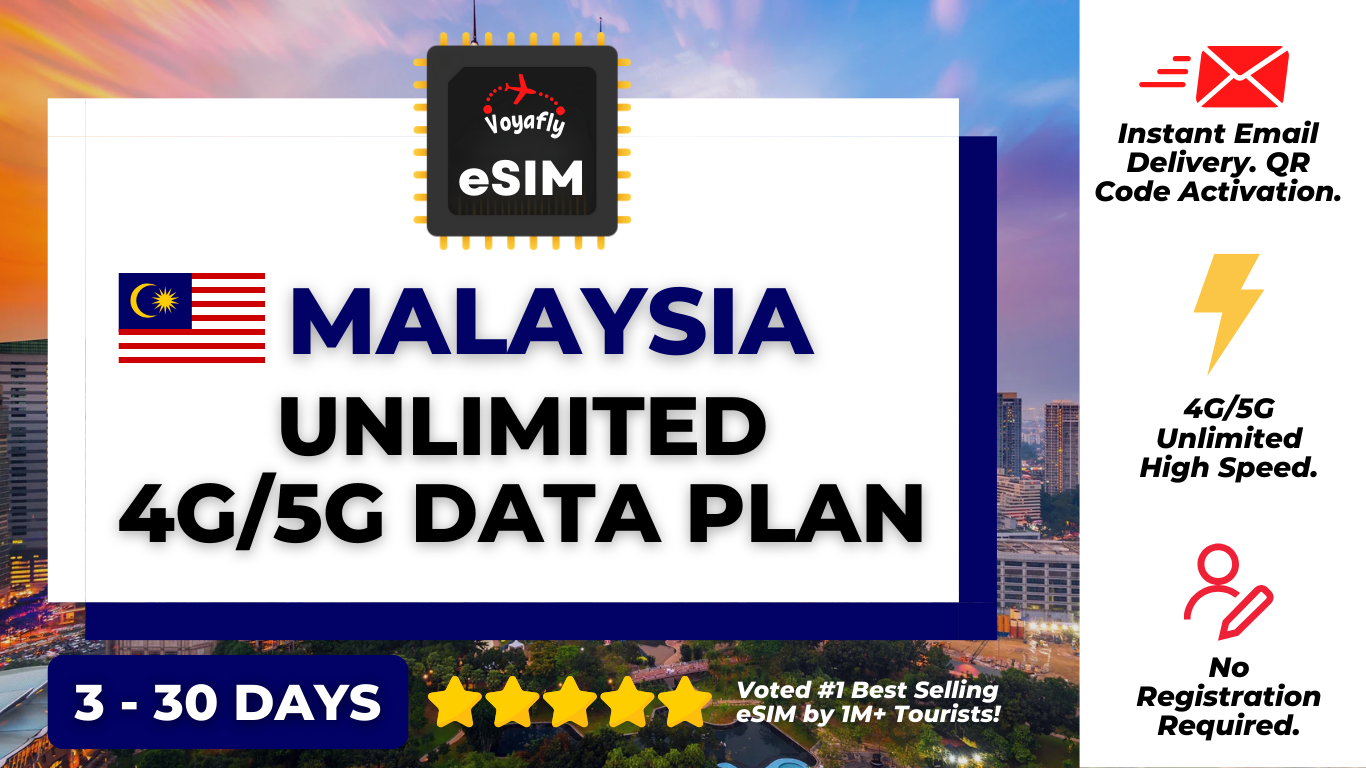 Malaysia - Unlimited 4G/5G Data eSIM - HolidaySG