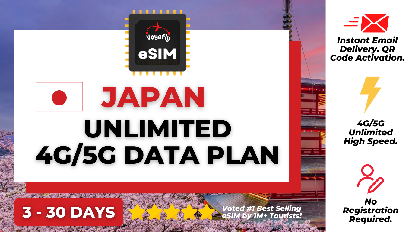 Japan - Unlimited 4G/5G Data eSIM - HolidaySG