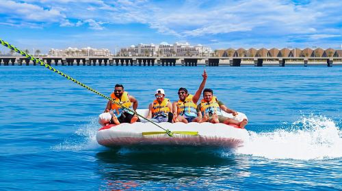 Dubai Water Donut Surfing Experience