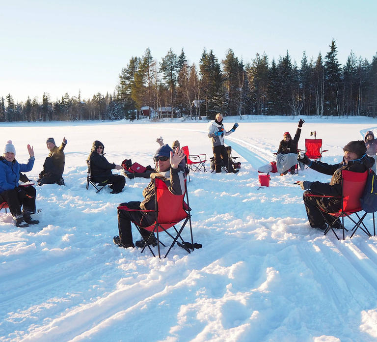 Ice fishing program in Lapland