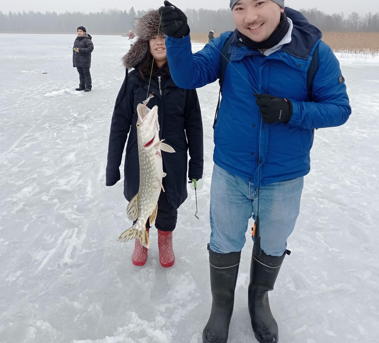 From Helsinki: Bodom Lake Ice Fishing with Food & Drinks