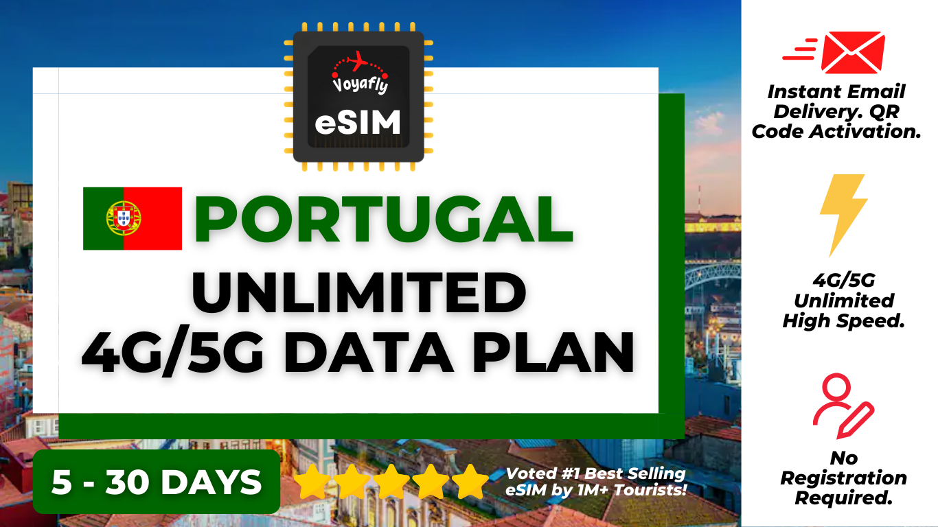 Portugal - Unlimited 4G/5G Data eSIM - HolidaySG